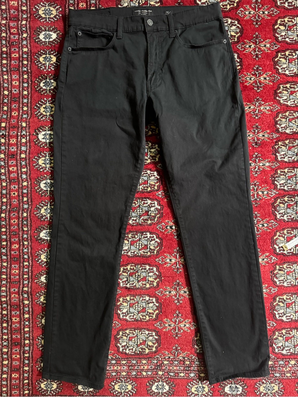 Lucky Brand 121 Slim‎ Straight Mens Jeans Sateen Black Size 32x32 Denim Pants